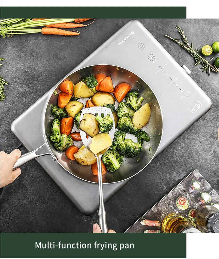 Premium 304 Stainless Steel Non-Stick Frying Pan – Uncoated Skillet for Gas & Induction Cooktops