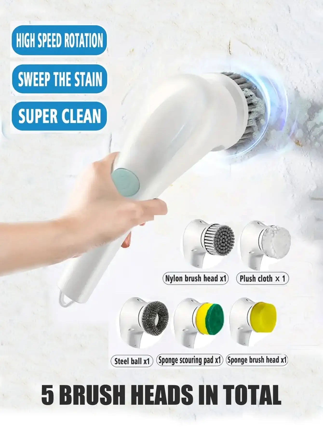 Magic Brush Pro: Electric Rotary Scrubber for Easy Cleaning