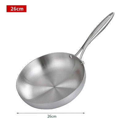 Premium 304 Stainless Steel Non-Stick Frying Pan – Uncoated Skillet for Gas & Induction Cooktops