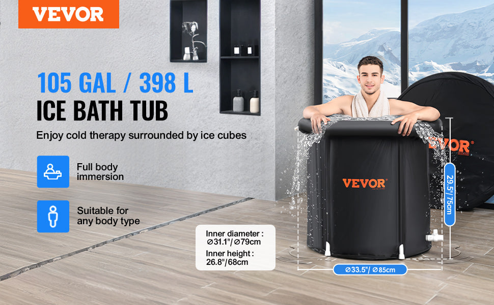 VEVOR Arctic Plunge – Inflatable Cold Therapy Tub for Recovery